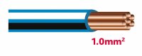 Autolichtkab. 1.0 mm blau / schwarz / weiss