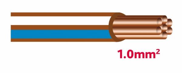 Câble pour éclairage automobile 1.0 mm marron / bleu / blanc