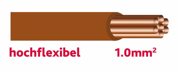 Câble pour éclairage automobile 1.0 mm² marron haute flexibilité