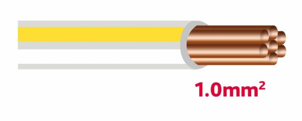 Câble d’éclairage de voiture 1.0 mm gris/jaune/blanc