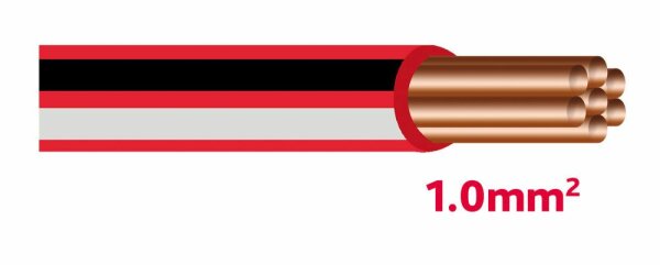 Autolichtkab. 1.0 mm rot / grau / schwarz