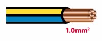 Autolichtkab. 1.0 mm schwarz / blau / gelb