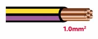 Autolichtkab. 1.0 mm schwarz / gelb / violett