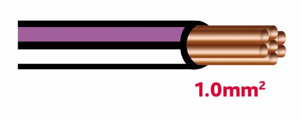 Autolichtkab. 1.0 mm schwarz / violett / weiss