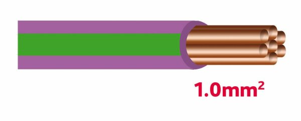 Câble pour éclairage automobile 1.0 mm violet / vert