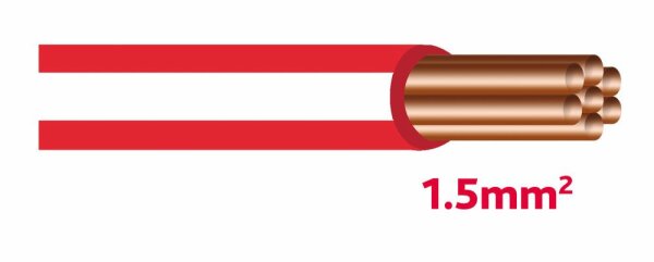 Câble pour éclairage automobile 1.5 mm rouge-blanc