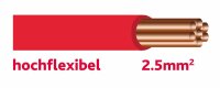 Autolichtkabel 2.5 mm2 rot hochflex.