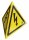 Tetraedrisches Warnzeichen aus Karton mit Magnet
