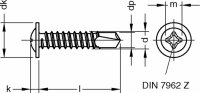 Blechschraube mit angepresster Scheibe 4.2x25