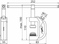 Erdungsfräsklemme mit Schraubknebel und Tellerfedern