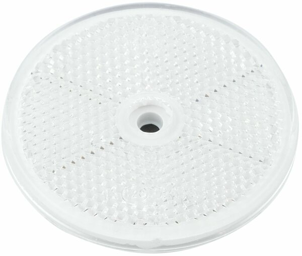 Rückstrahler 60 mm weiss selbstklebend mit Befestigungsloch
