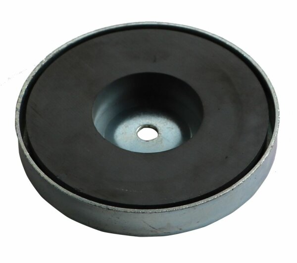 Rundmagnet ø75x12mm mit Blechgehäuse