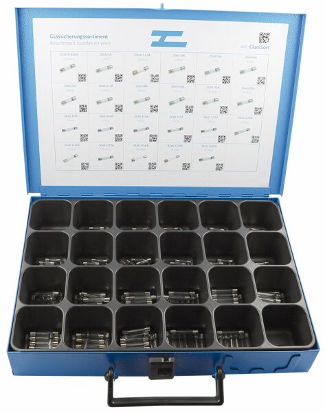 assortiment fusibles en verre 20x5 et 32x6.3mm