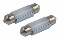 2x LED-Soffitten Lampe 11 x 36 mm 24 V weiss