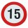 Plaque de limitation de vitesse 15 km/h