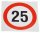 Geschwindigkeits-Begrenzungs-Schild 25 km/h