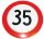 Geschwindigkeits-Begrenzungs-Schild 35 km/h