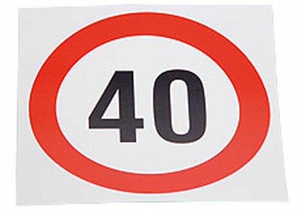 Plaque de limitation de vitesse 40 km/h