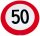 Geschwindigkeits-Begrenzungs-Schild 50 km/h
