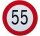 Plaque de limitation de vitesse 55 km/h