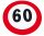 Plaque de limitation de vitesse 60 km/h