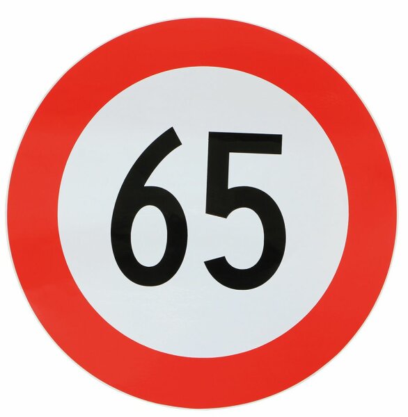 Geschwindigkeits-Begrenzungs-Schild 65 km/h
