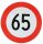 Geschwindigkeits-Begrenzungs-Schild 65 km/h