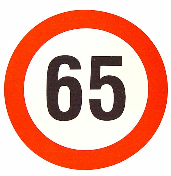 Plaque de limitation de vitesse 65 km/h