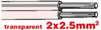 Hi-Fi Kabel 2x2.5mm transparent