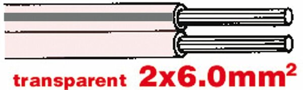 Câble Hi-fi  2x6.0mm  transparent