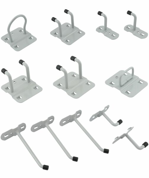 Lochhaken-Set 1 (12-teilig) silberfarbig