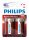 D - Philips piles en blister de 2 pcs