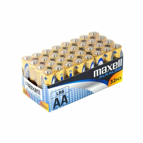 AA - Maxell Alkaline Batterien, Blister mit 32 Batterien