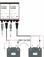 DEFA - Batterieladegerät 2 x 12 V 12 A (24 V)