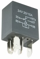 Micro-Relais Wechsler 24 V 20/15 A, mit Widerstand