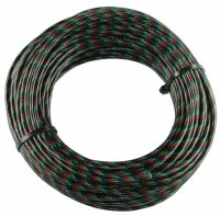 Textilumflochtene Kabel 1.5mm2 sz/gn/rt