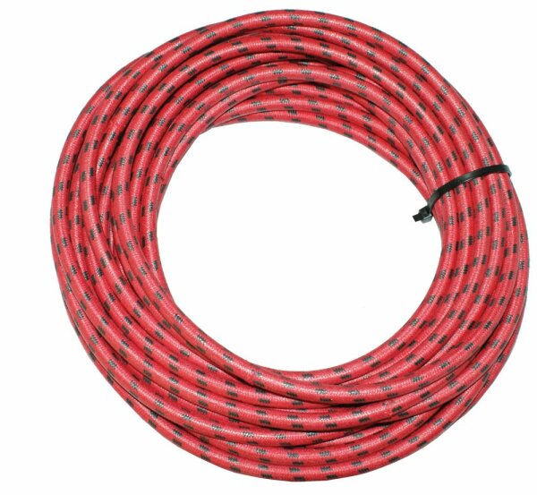 Textilumflochtene Zündleitung 7mm rt/sz