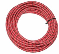 Textilumflochtene Zündleitung 7mm rt/sz