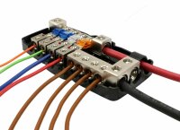 Distributeur de courant 4 pôles, plus et minus