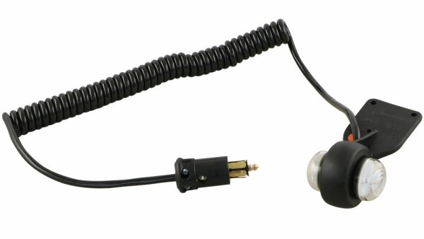 Pendelleuchte LED rot/weiss links mit Spiralkabel und 2P Stecker