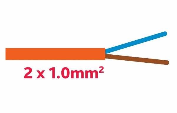 EPR-PUR (G-PUR) Kabel 2 x 1.0 mm2 orange