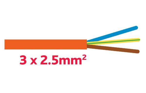 EPR-PUR (G-PUR) Kabel 3 x 2.5 mm2 orange