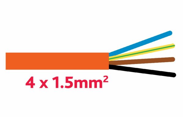 EPR-PUR (G-PUR) Kabel 4 x 1.5 mm2 orange