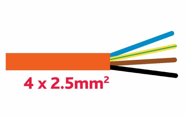 EPR-PUR (G-PUR) Kabel 4 x 2.5 mm2 orange