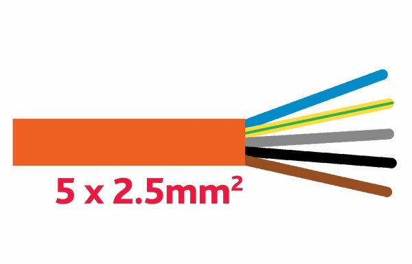 EPR-PUR (G-PUR) Kabel 5 x 2.5 mm2 orange