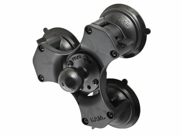 RAM Mounts 3-fach Saugfuss, Basisplatte rund, C-Kugel (1.5“)