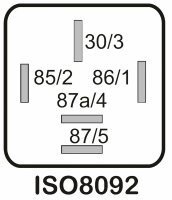 Mini-Relais 12V 40A, 0-1, 2x87, mit Widerstand
