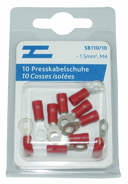 Presskabelschuhe isoliert M4 rot