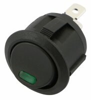 Interrupteur rond avec LED verte 12/24V