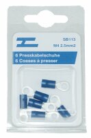 Cosses isolées à presser M 4 bleu